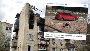 "Przepraszam, ukradłem twój samochód. Uratowałem moją rodzinę". Niezwykła historia z Kijowa