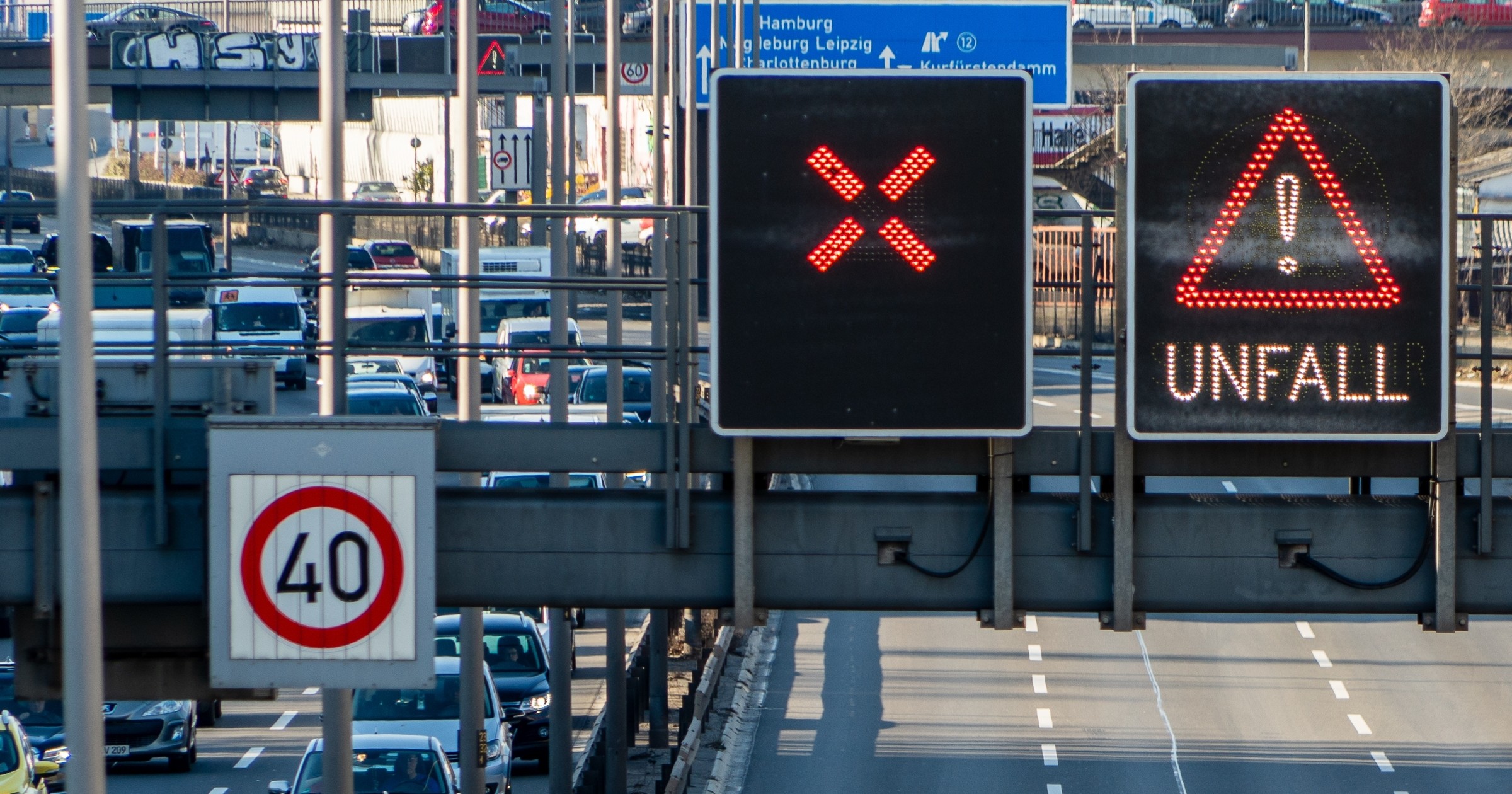 Zamknięta autostrada w Niemczech - zdj. ilustracyjne
