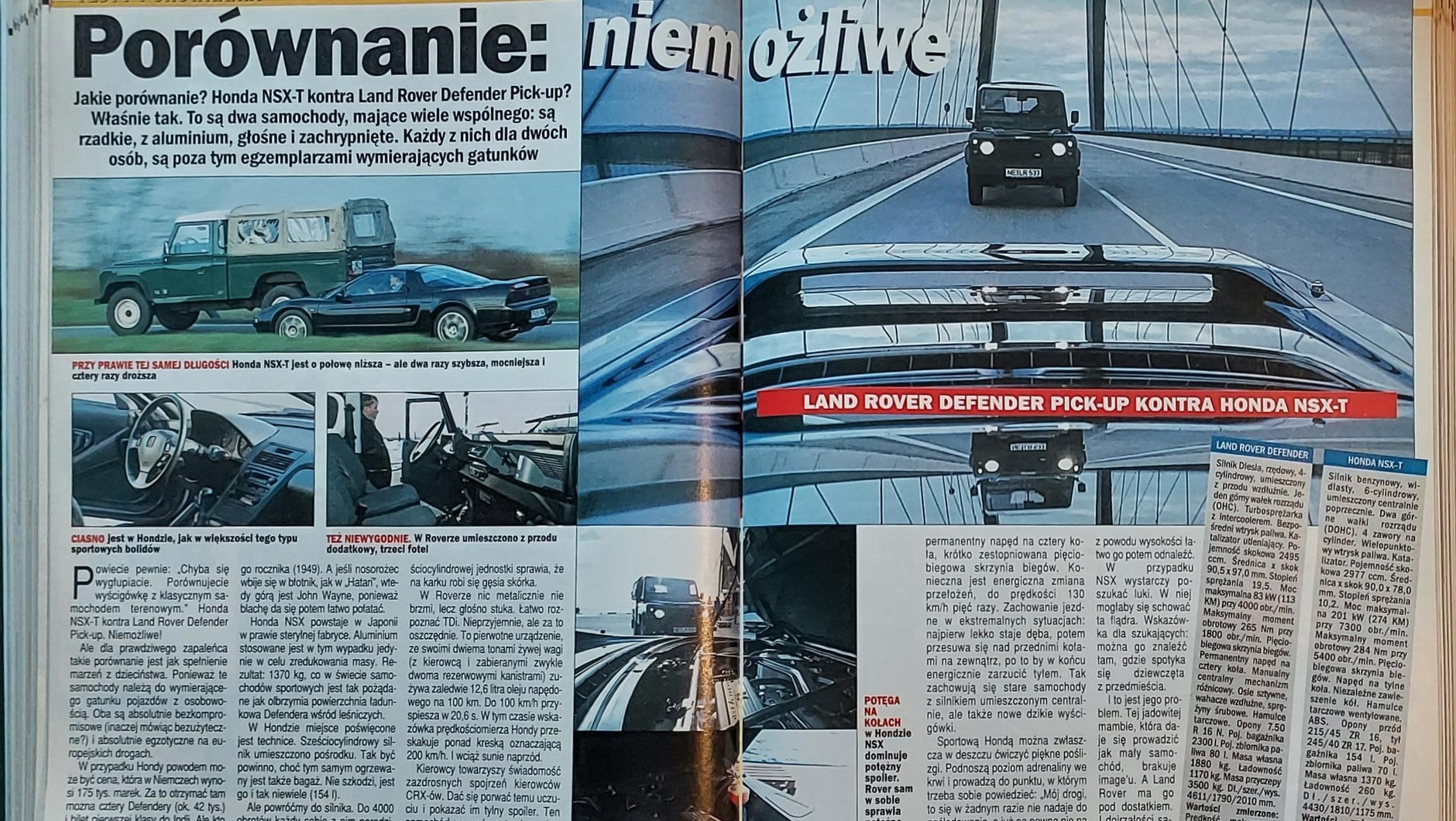 Honda NSX kontra Land Rover Defender
