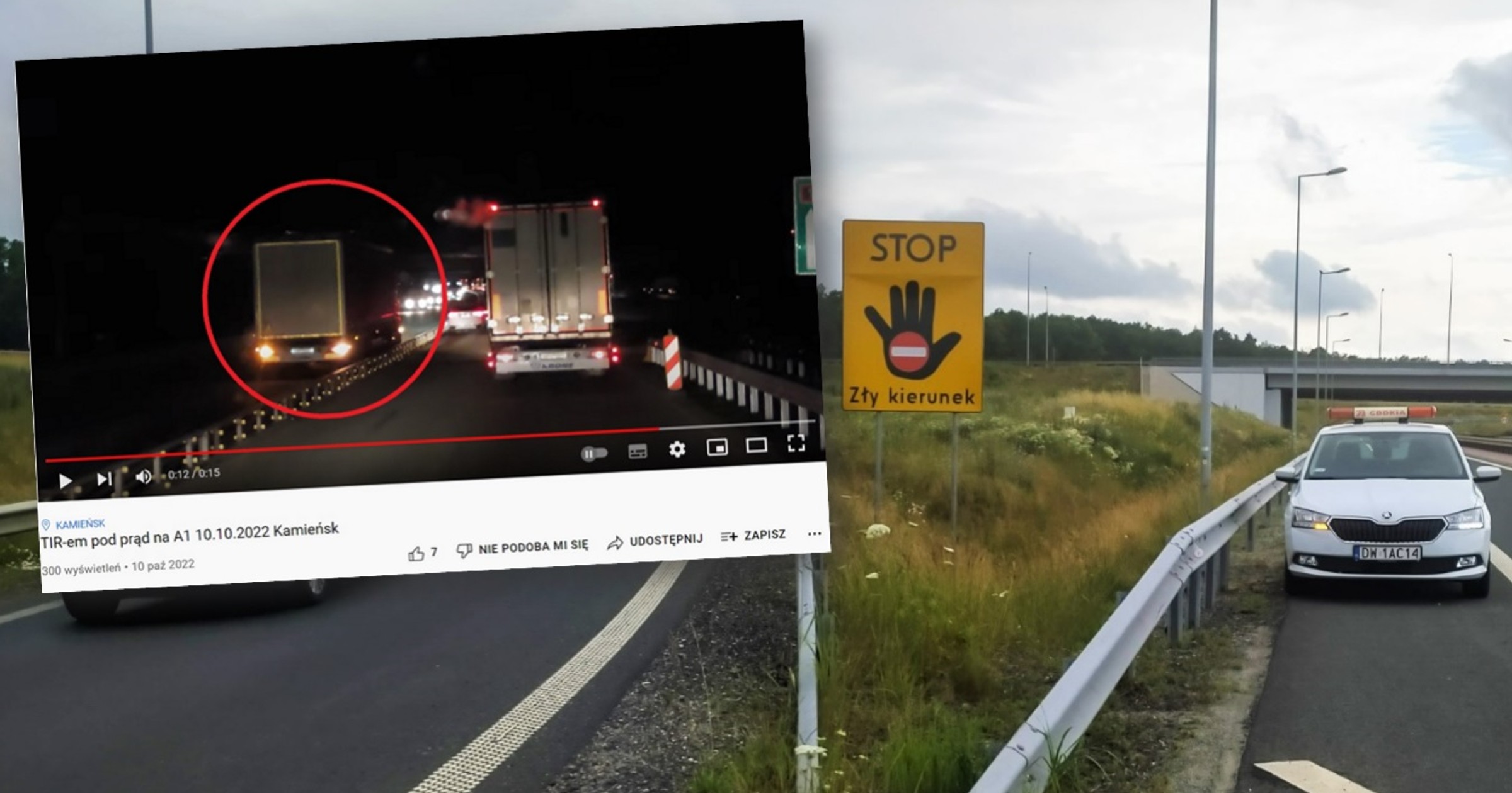 Kierowca ciężarówki jechał pod prąd na A1 przez ponad 20 km