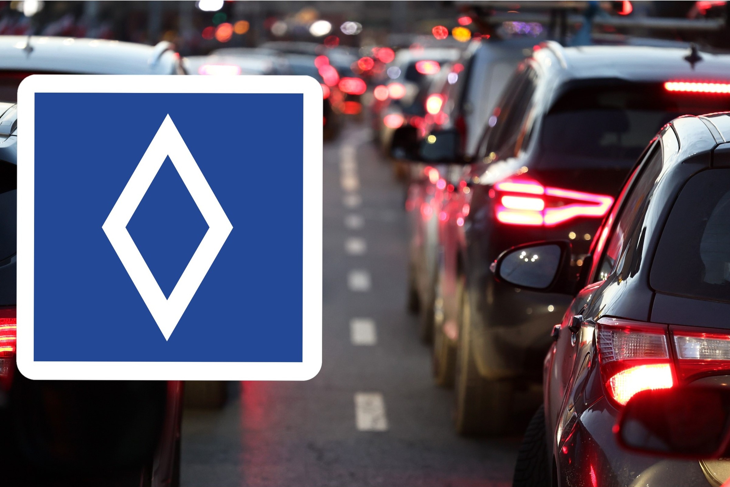 Biały romb na niebieskim tle. Nowe znak z Francji to prawie 600 zł mandatu