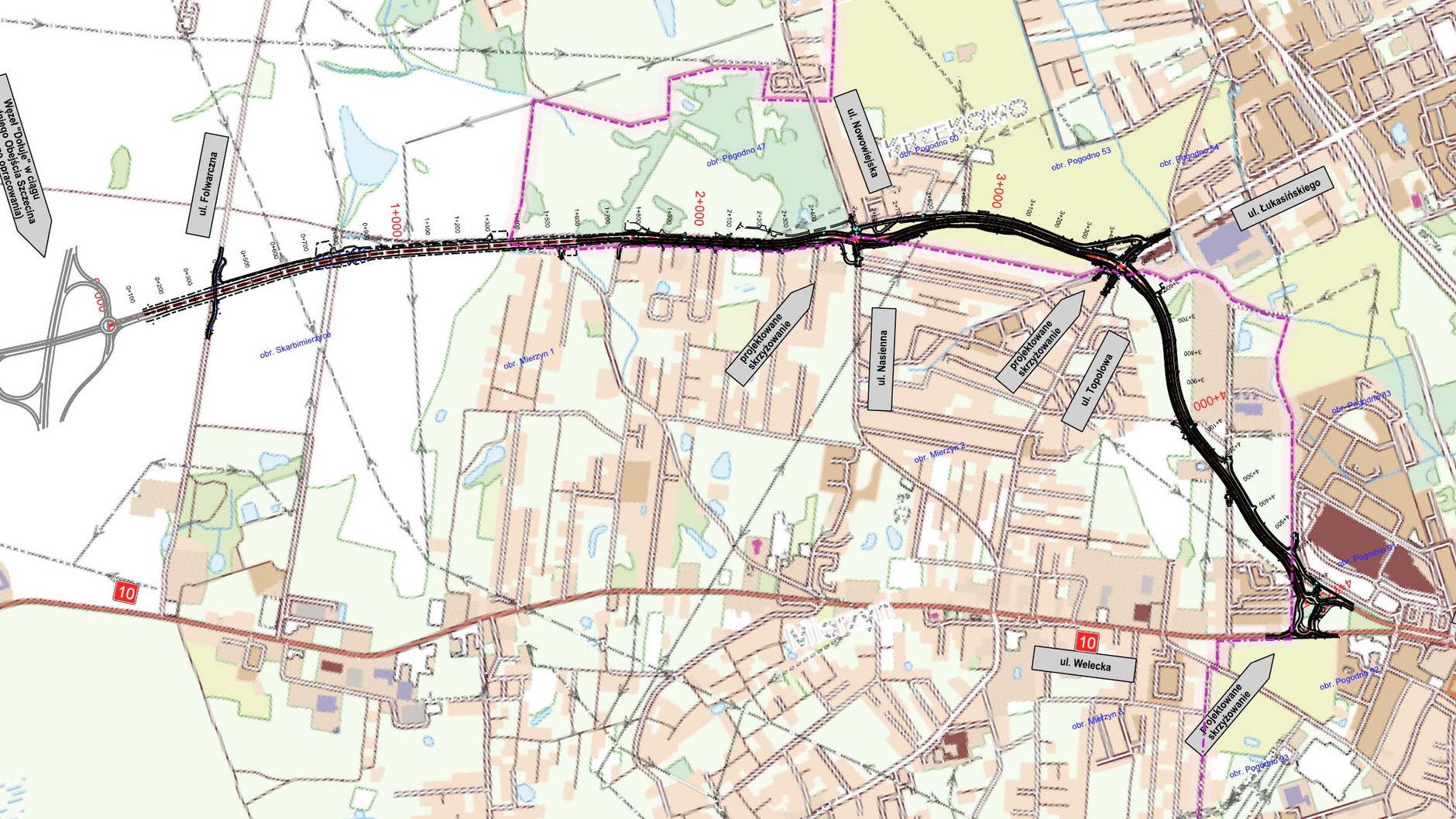 Plan orientacyjny obwodnicy Mierzyna DK10