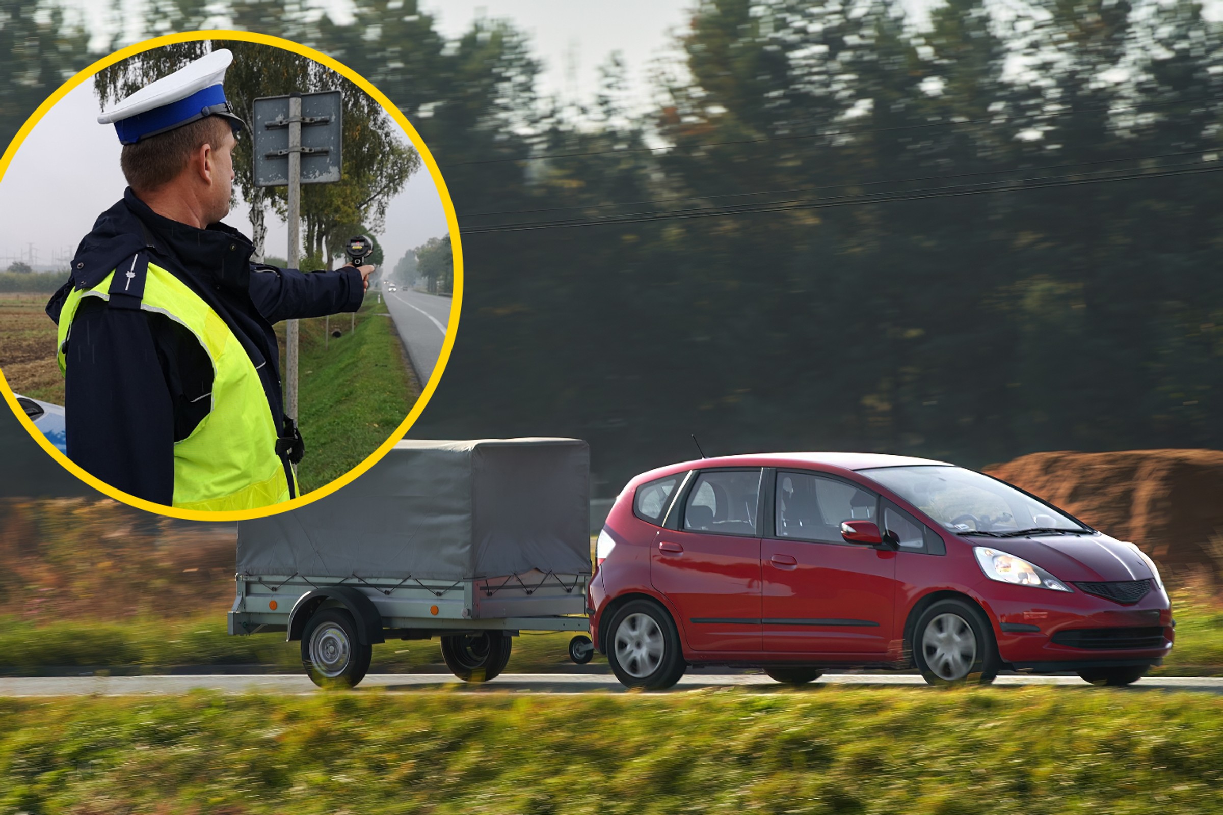 Jechał z przyczepką i stracił prawo jazdy za znakiem D-43. Ograniczenie prędkości jest inne