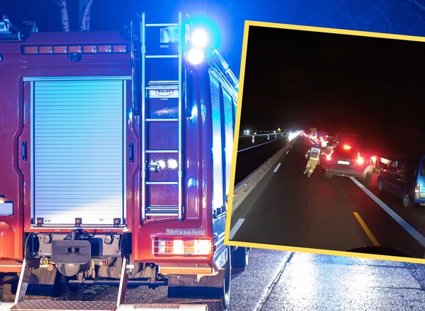 Nie było miejsca na korytarz życia na A4. Strażacy musieli biec na miejsce wypadku [WIDEO]