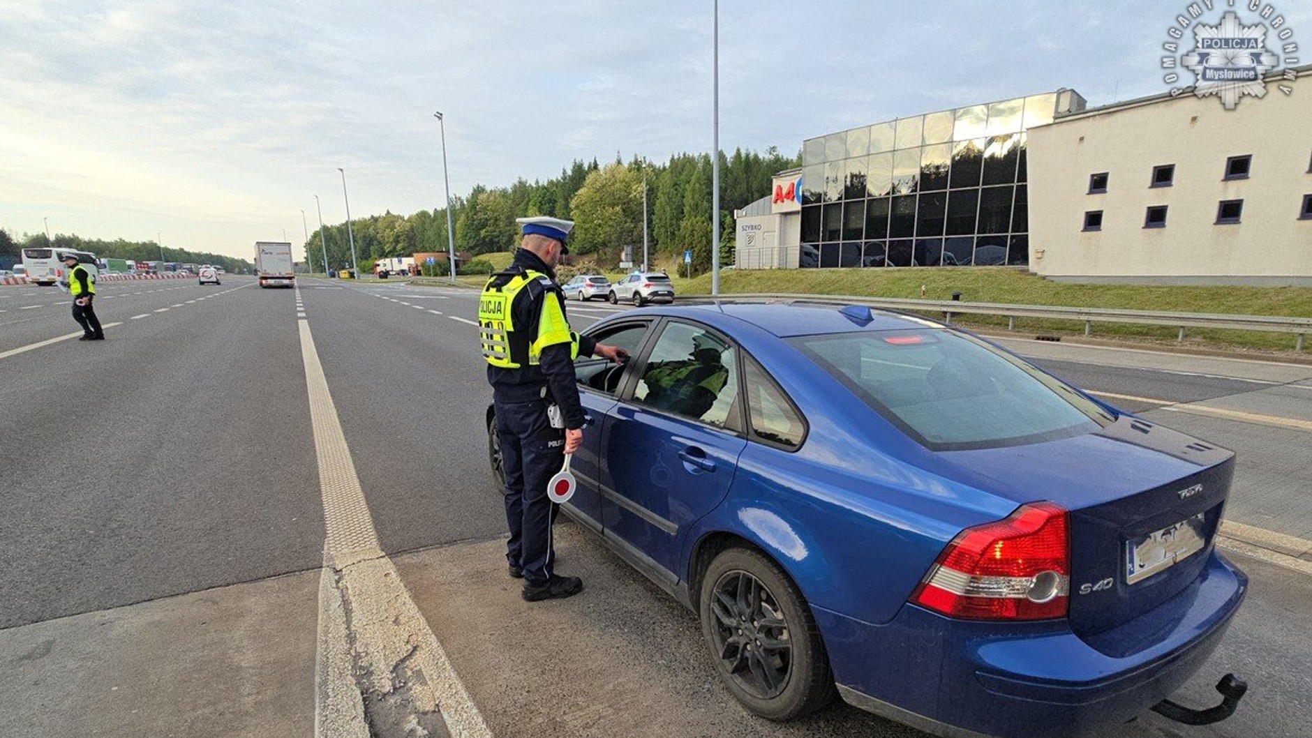 Kontrola trzeźwości na autostradzie A4