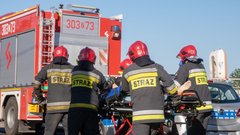 Straż pożarna - wypadek drogowy