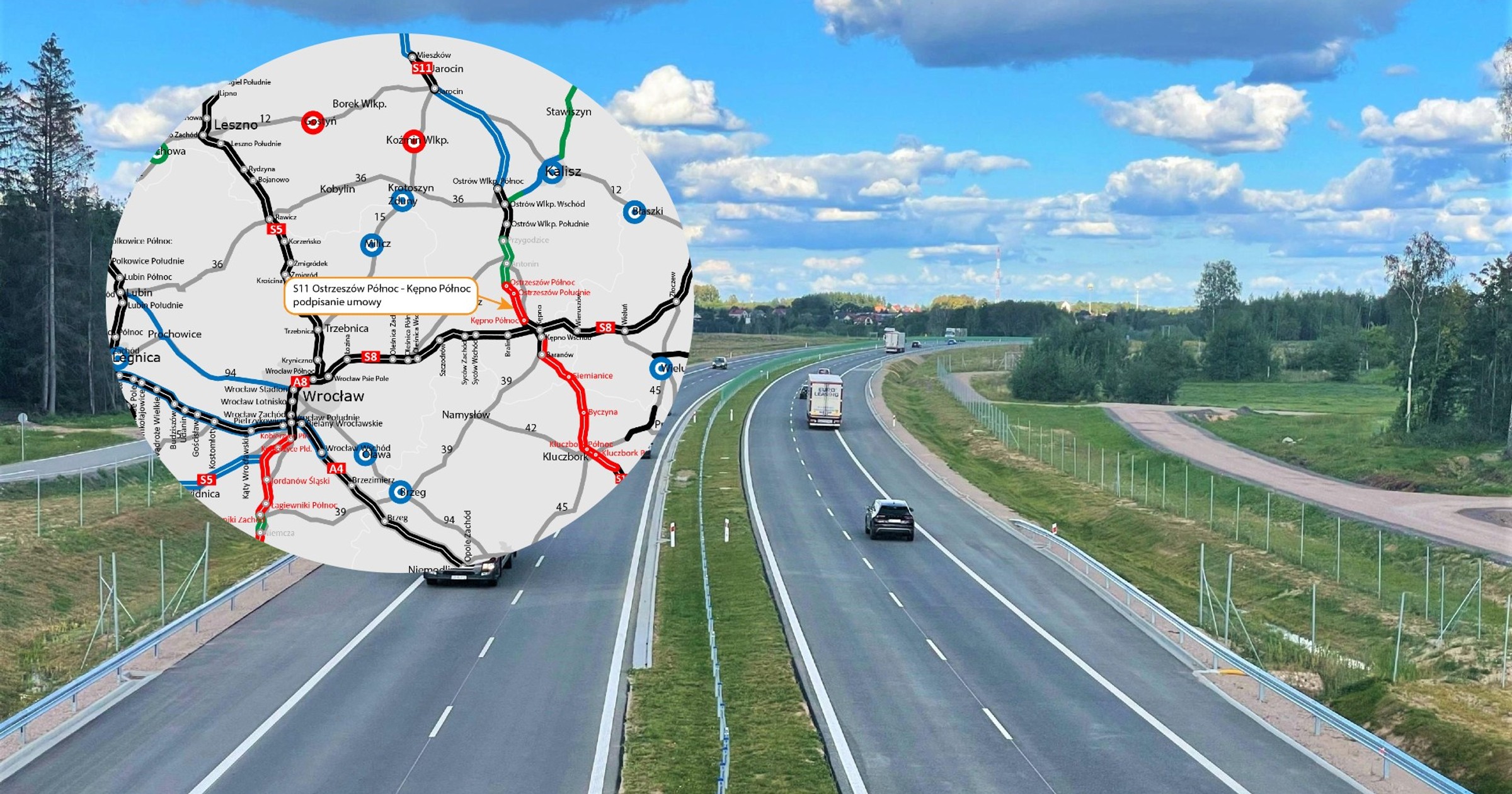 Droga S11 Ostrzeszów Północ - Kępno Północ