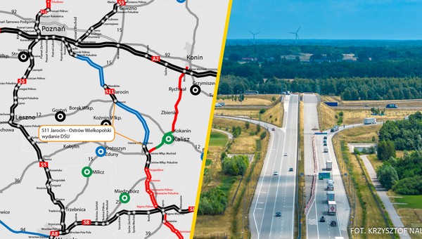 Droga S11 Jarocin - Ostrów Wielkopolski na mapie