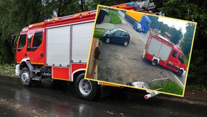Strażacy pokazali nagranie z wyjazdu do akcji. Pędził na nich TIR [WIDEO]