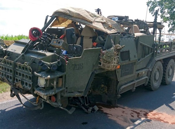 Wypadek z udziałem wojskowego pojazdu