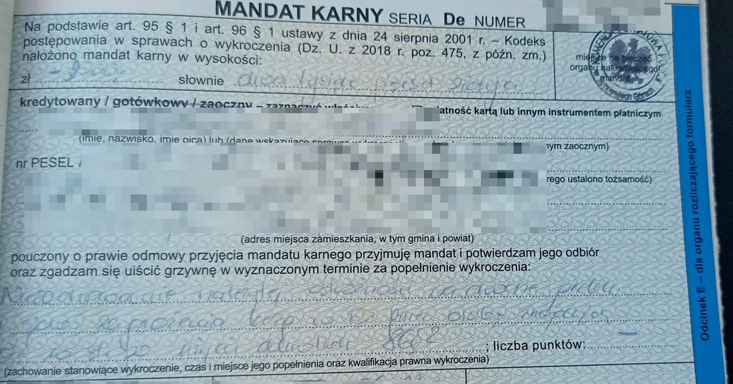 Mandat karny