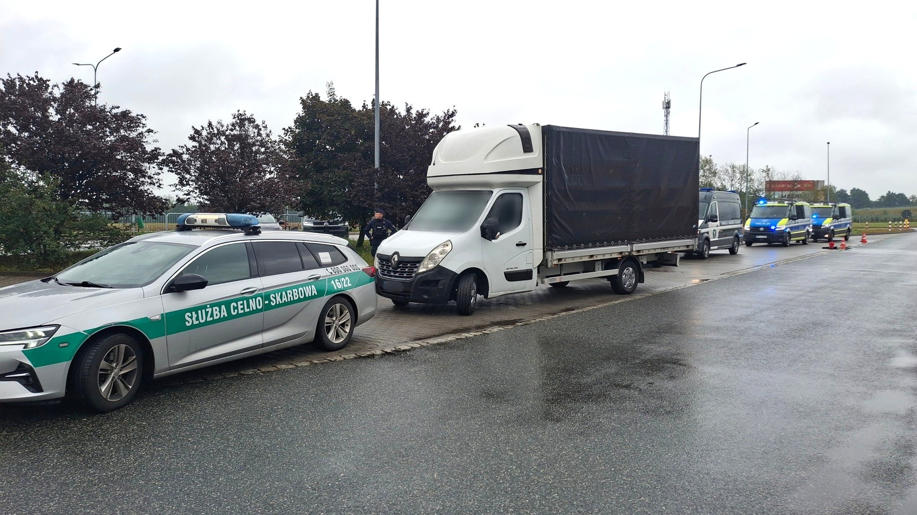 Kontrola ukraińskiego busa na autostradzie A4