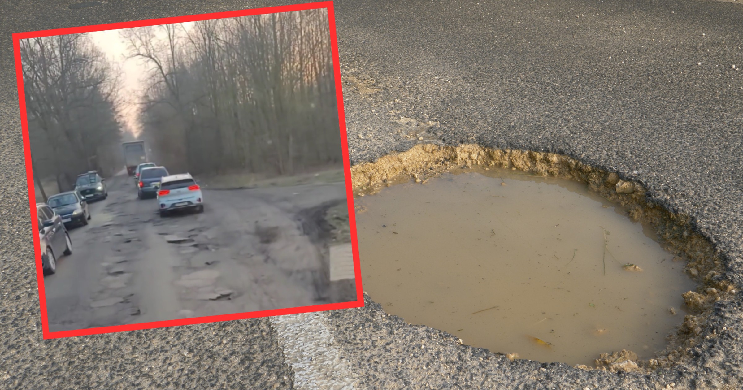 Dziury w drodze na ul. Szczecińskiej w Łodzi (screen: LDZ-Zmotoryzowani-Łodzianie)