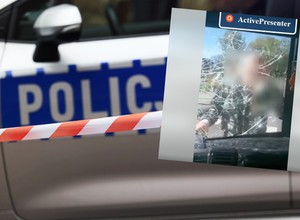 Szarżował na autobus w Katowicach. Uderzał głową w przednią szybę [WIDEO]