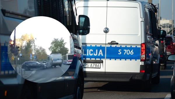 Policyjny furgon zignorował czerwone światło. Jest nagranie z wypadku w Bydgoszczy