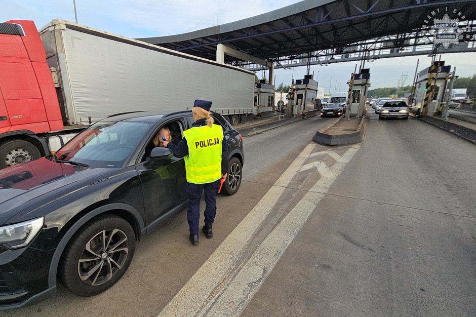 Kontrola trzeźwości na autostradzie A4
