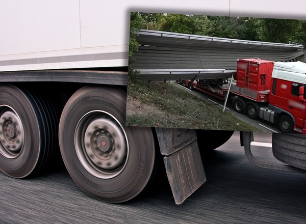 TIR podczas jazdy zerwał kładkę. Szedł po niej pieszy