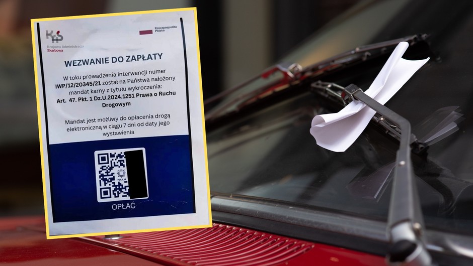 Oszuści zostawiają fałszywe mandaty z kodem QR za wycieraczkami samochodów (screen: sekurak/Facebook)