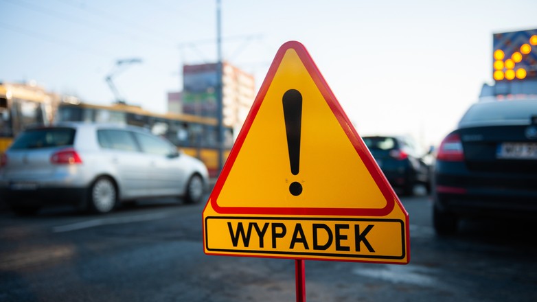 Znak drogowy - wypadek