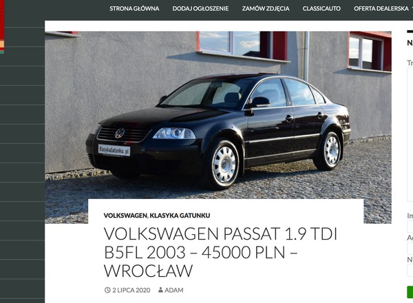 Volkswagen Passat B5 1.9 TDI za 45 000 zł – nie, to nie pomyłka!