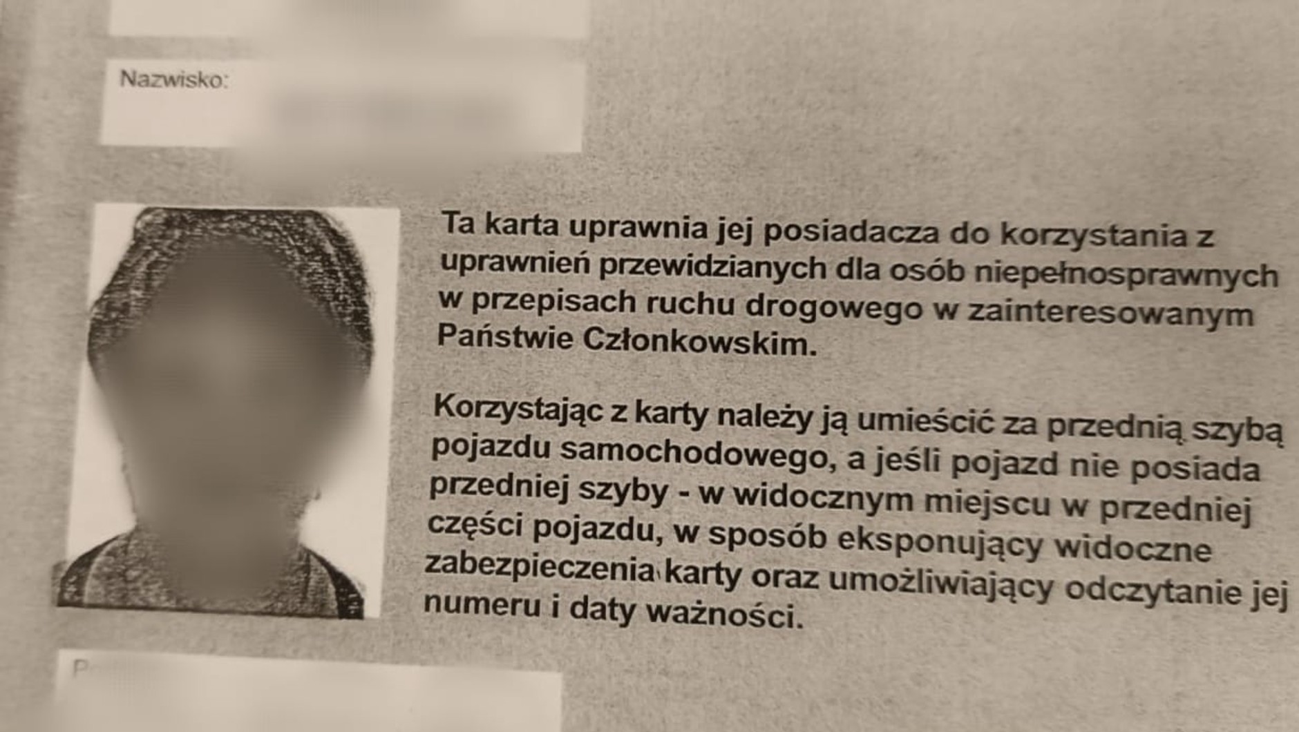 Posługiwała się kartą dla niepełnosprawnych swojej matki