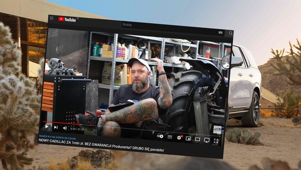 Cadillac za milion zł z... ubezpieczeniem od napraw zamiast gwarancji — dalszy ciąg "przygód" youtubera
