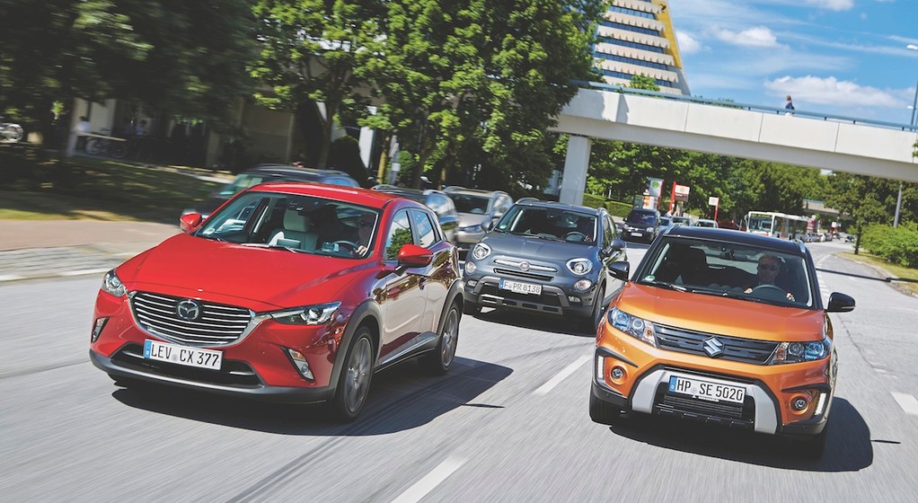 Fiat 500X kontra Mazda CX-3 i Suzuki Vitara - porównanie kompaktowych SUV-ów