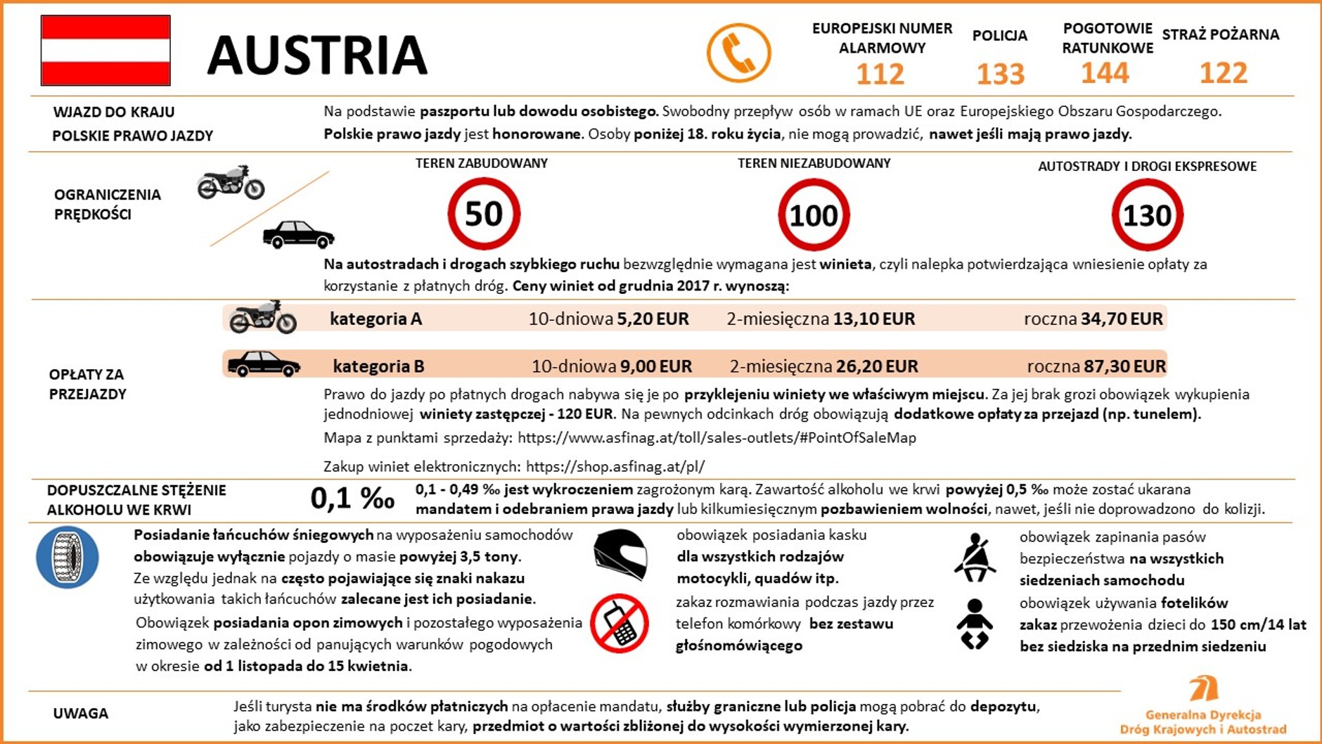 Ferie zimowe za granicą – przepisy drogowe i koszty autostrad