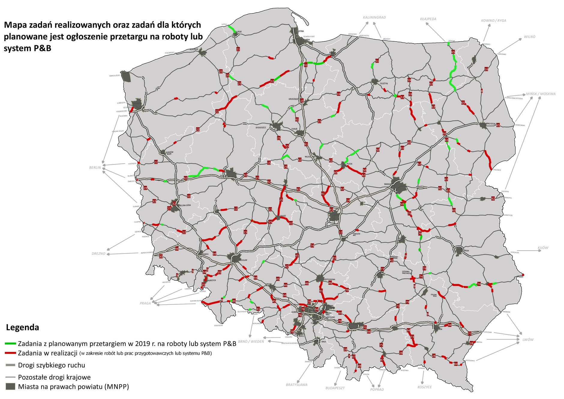 Mapa inwestycji drogowych