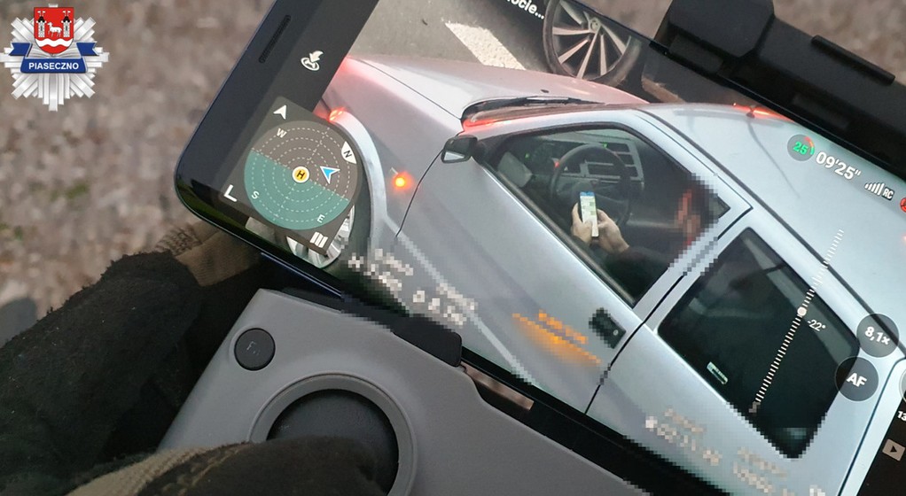 Za pomocą dronów sprawdzano, czy kierowcy korzystają z telefonu