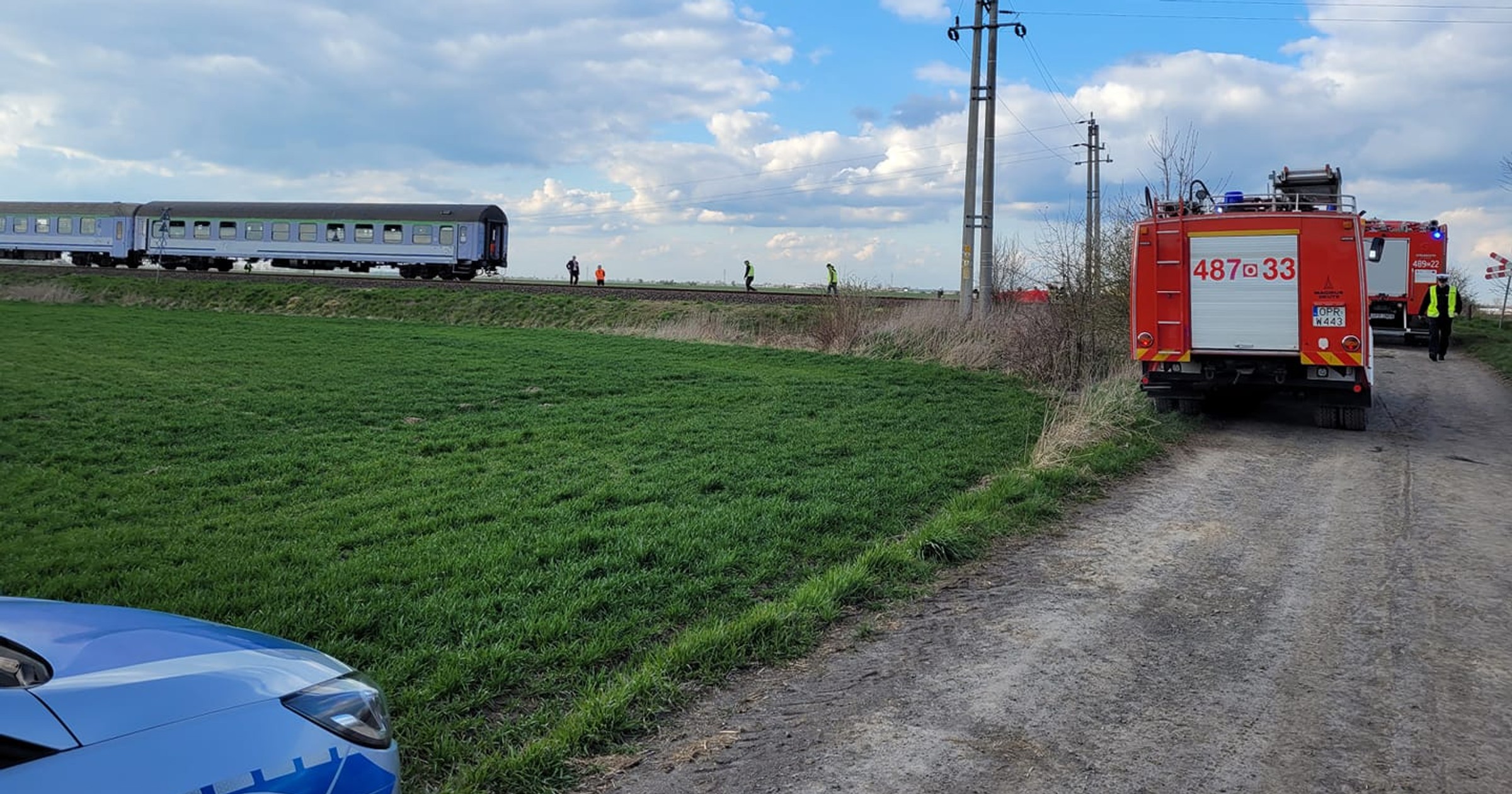 Wypadek na przejeździe kolejowym pomiędzy Nowymi i Starymi Kotkowicami