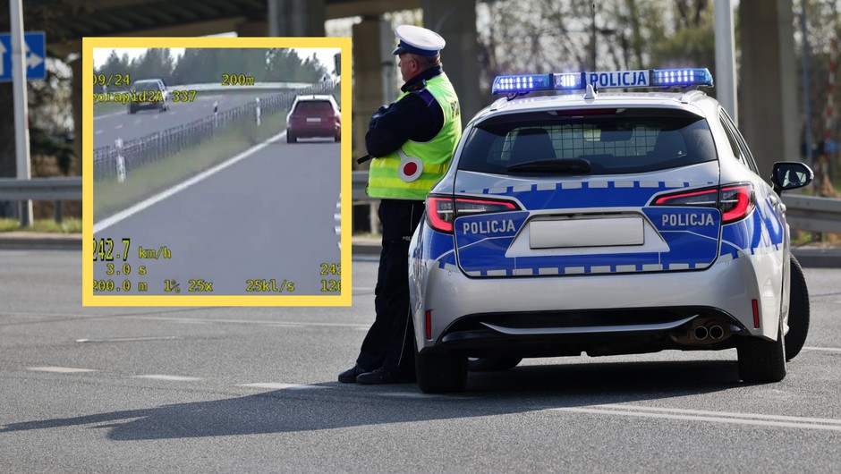 Kierowca Audi pędził 242 km/h (Screen: Policja)