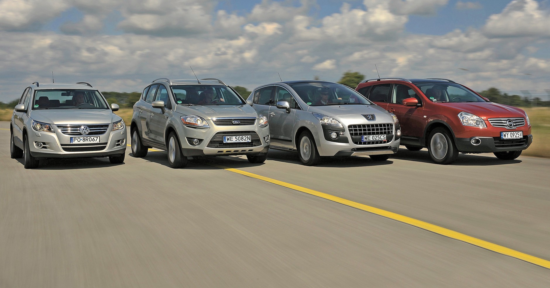 Porównanie: Ford Kuga, Nissan Qashqai +2, Peugeot 3008 i Volkswagen Tiguan