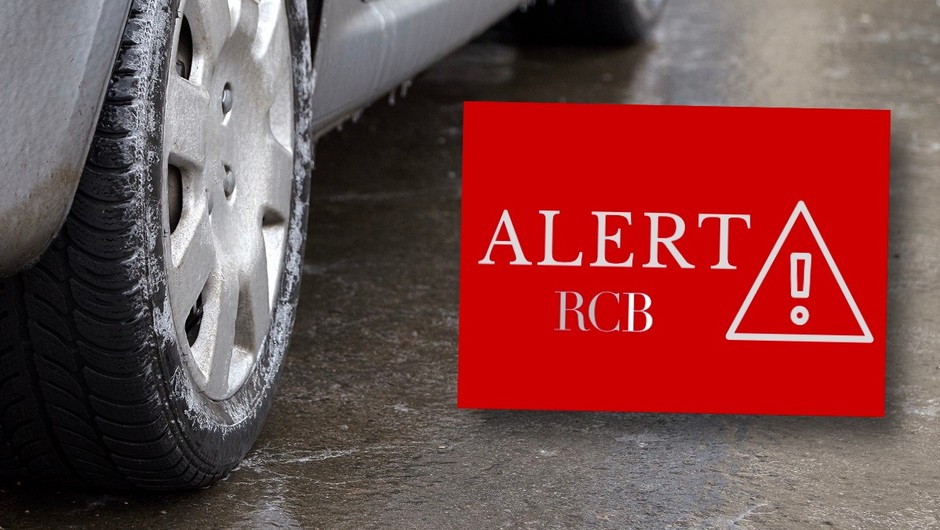 Alert RCB ostrzegający przed gołoledzią