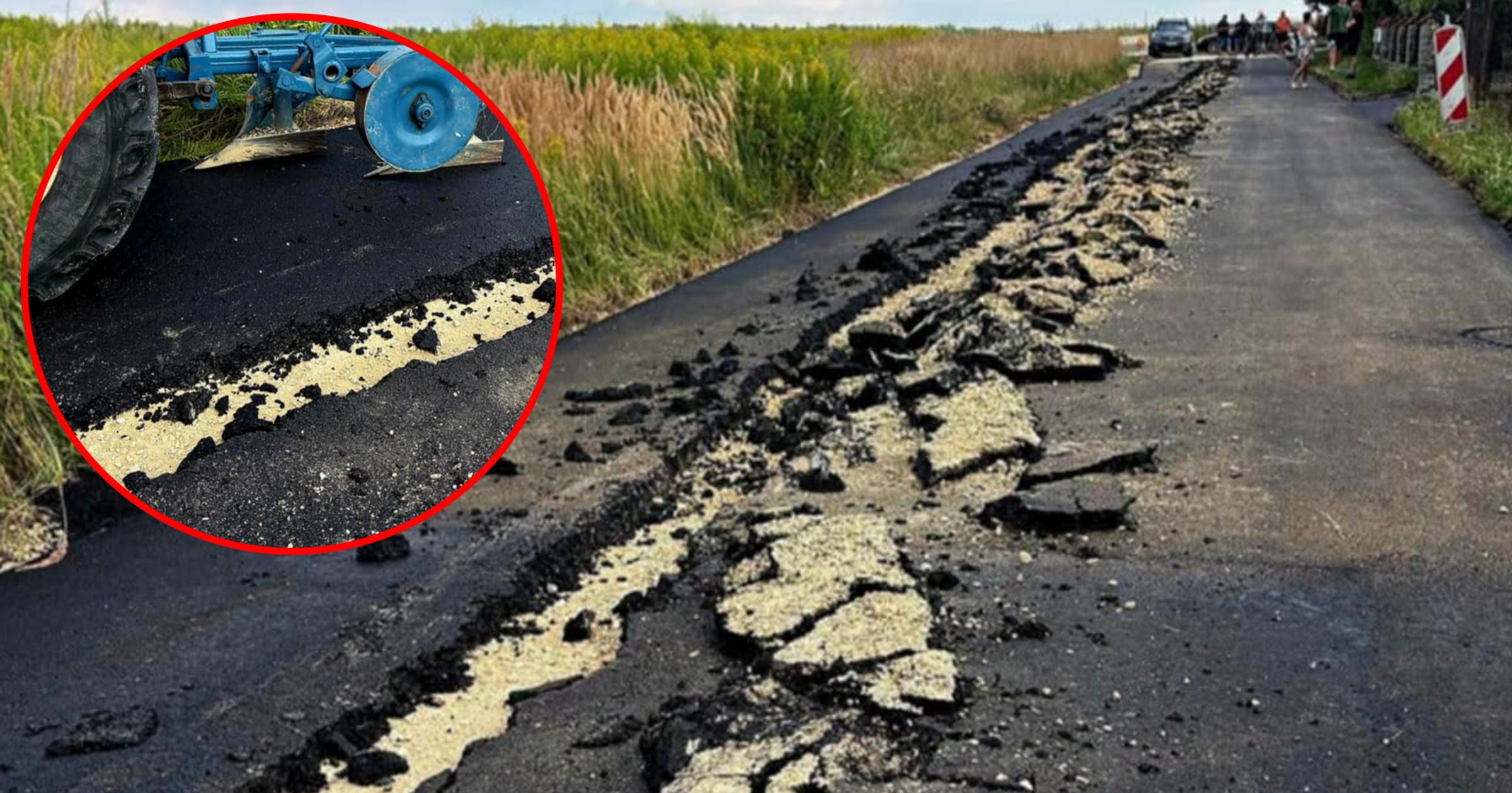 Rolnik celowo zniszczył 200 metrów nowej drogi. Twierdzi, że to jego działka