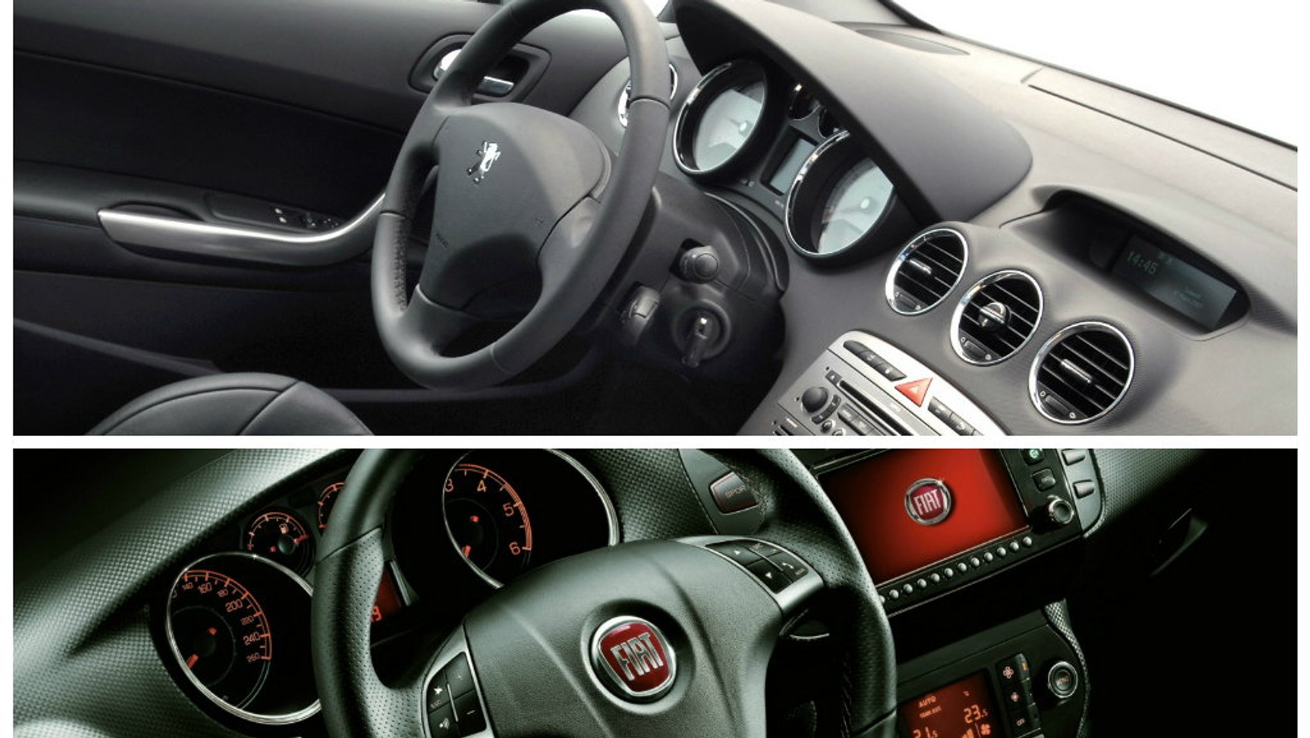 Peugeot 308 i Fiat Bravo - wnętrza