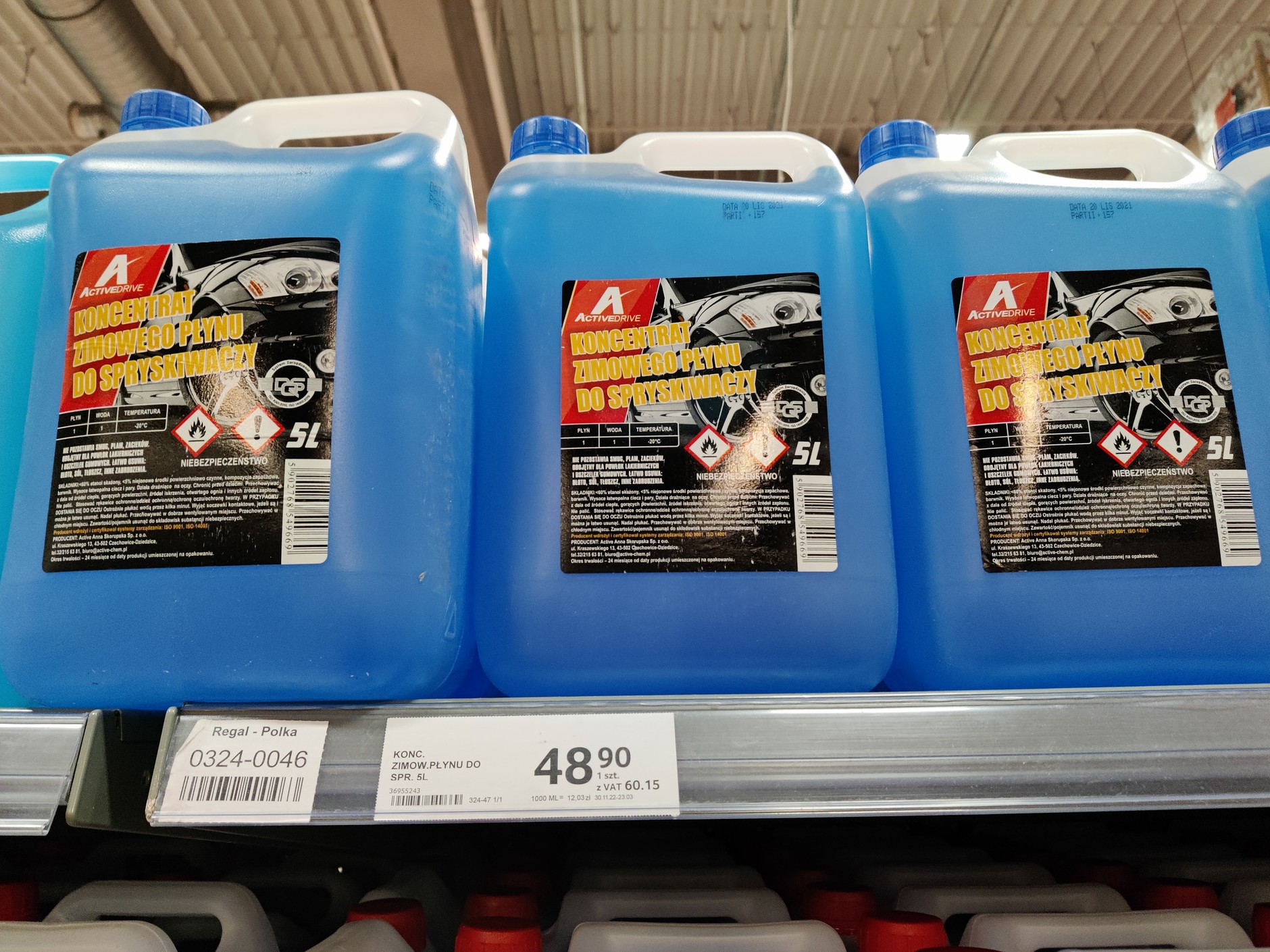 Koncentrat zimowego płynu do spryskiwaczy