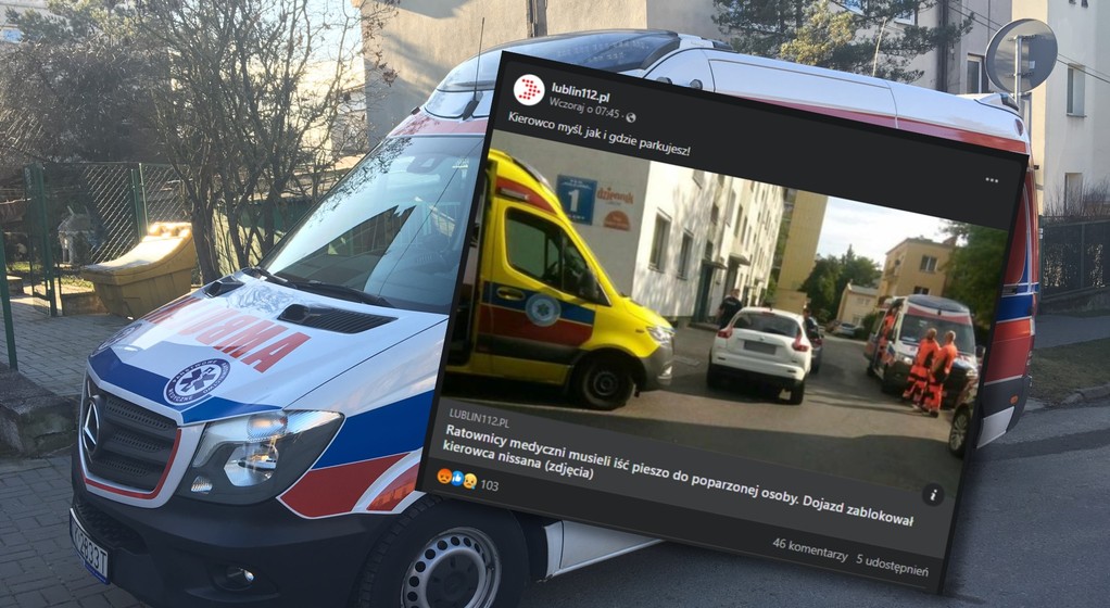 Mieszkańcy bloku potrzebowali pomocy Źle zaparkowane auto zablokowało wyjazd i przyjazd karetkom