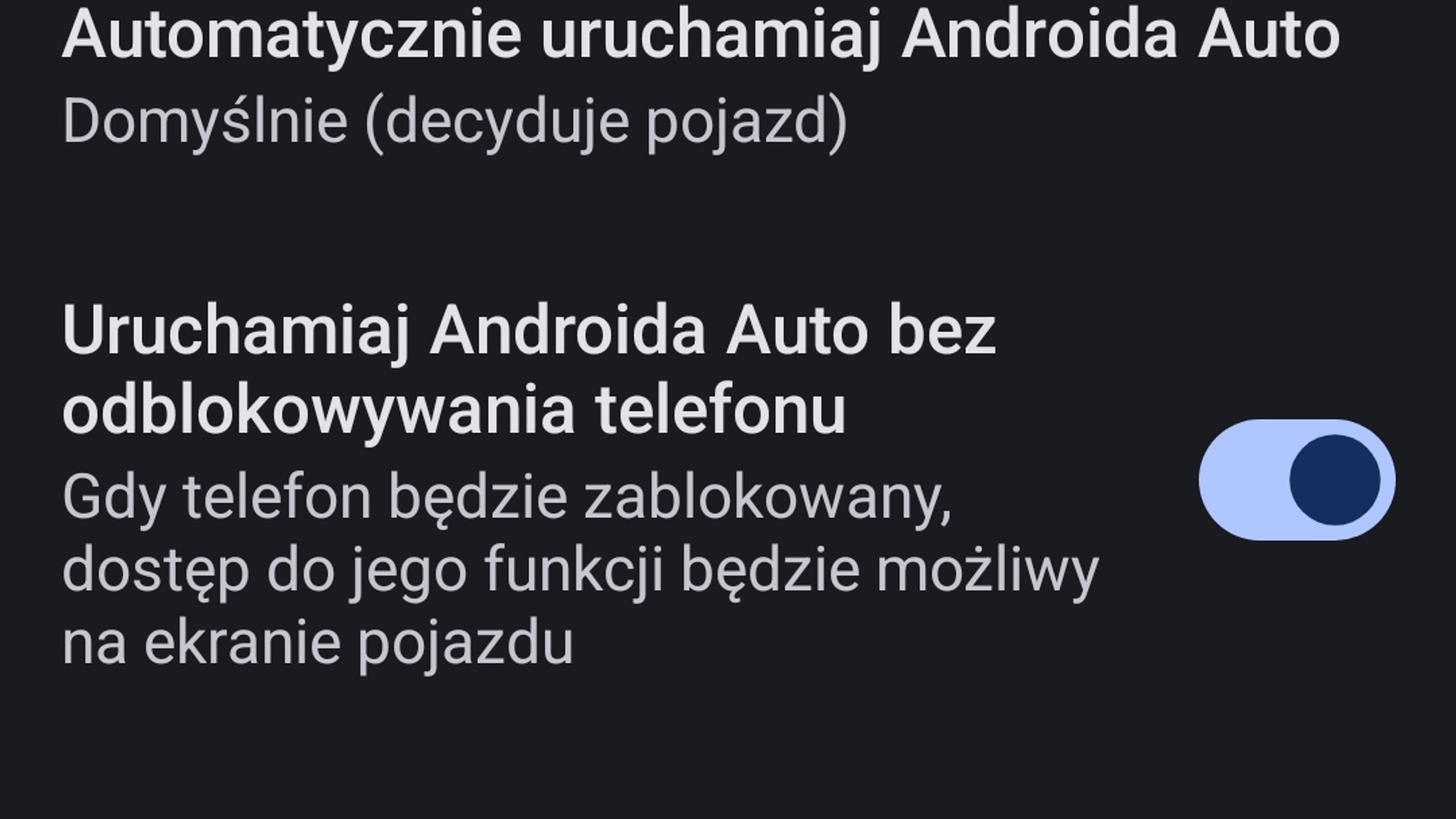 Android Auto - ustawienia