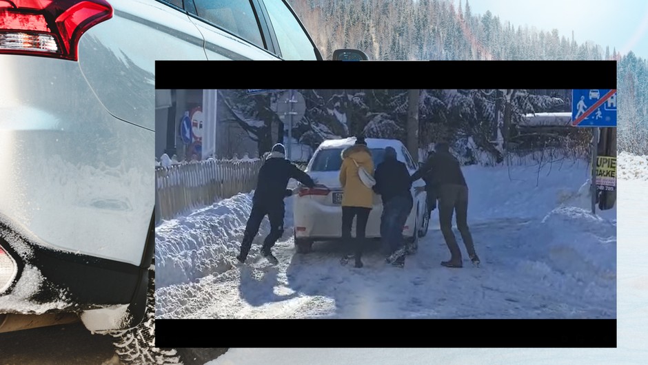 samochó na letnich oponach nie może podjechać pod górę