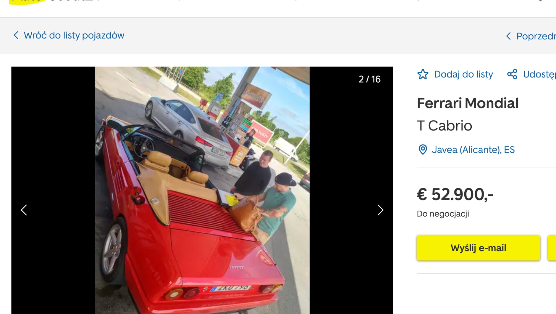 Oferta sprzedaży Ferrari Mondial TC