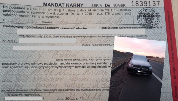 Wysoki mandat za niewskazanie sprawcy. To pierwsza taka kara według nowego taryfikatora
