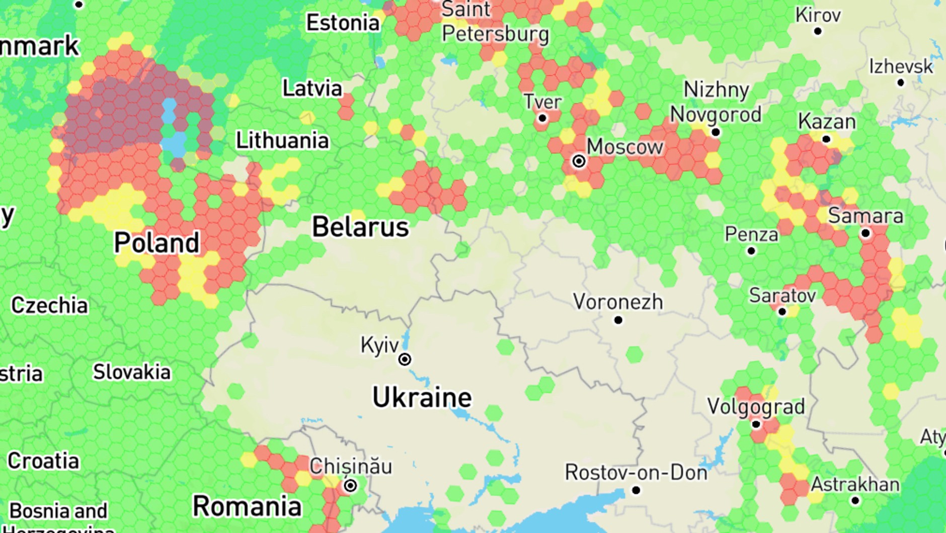 Zakłócenia GPS na świecie: odczyty w Polsce jak w najbardziej zapalnych punktach świata, fot. gpsjam.org