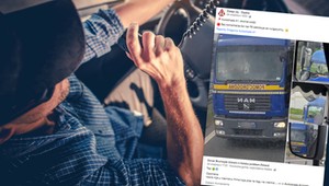 Tak "prowadził" ciężarówkę. Rozłożył się jak na tapczanie