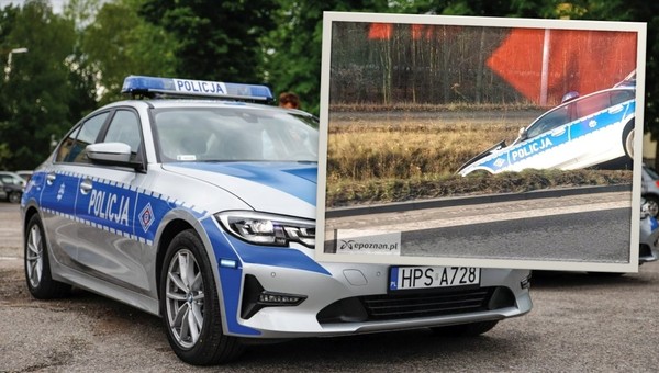 Policyjne BMW wylądowało w rowie. Uciekiniera złapano