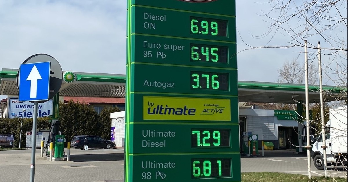 Ceny paliw na stacji BP w Warszawie 13.04.2022