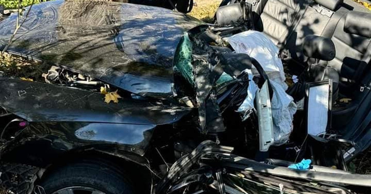 Tragiczny wypadek w Woli Wyżnej. Z samochodu nic nie zostało