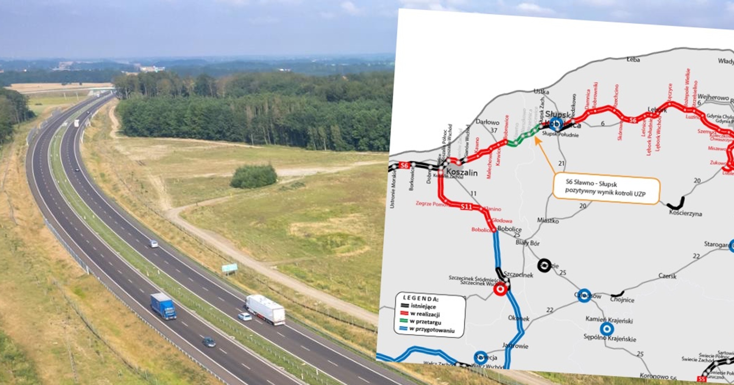 Jeszcze w listopadzie br. Generalna Dyrekcja Dróg Krajowych i Autostrad (GDDKiA) zamierza podpisać umowę na realizację drogi S6 Sławno — Słupsk