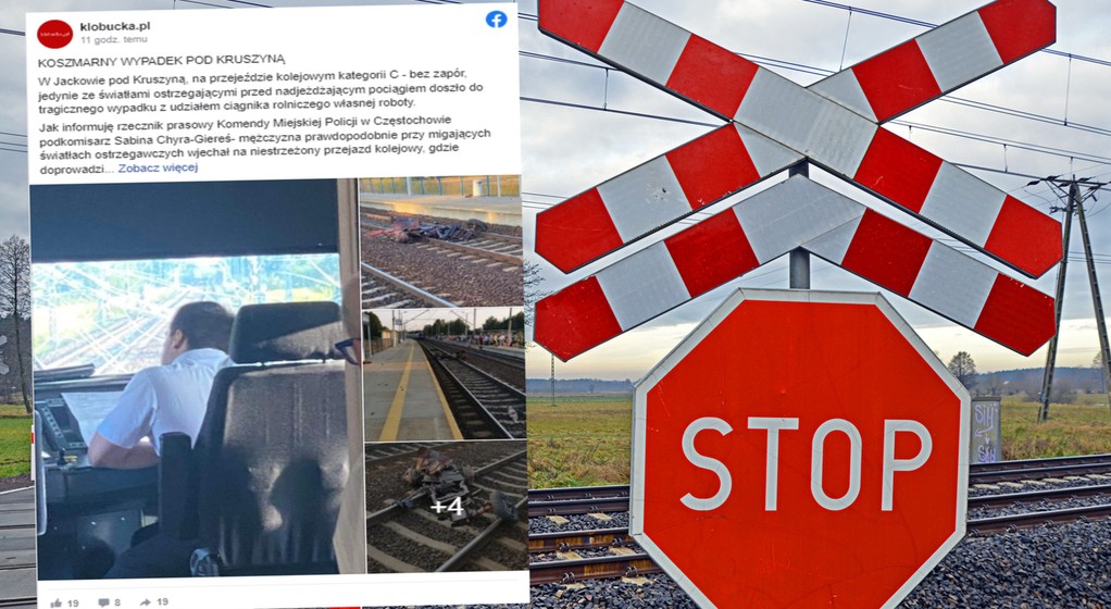 Śmiertelny wypadek na przejeździe kolejowym na Śląsku (screen: Facebook.com/klobuckapl)