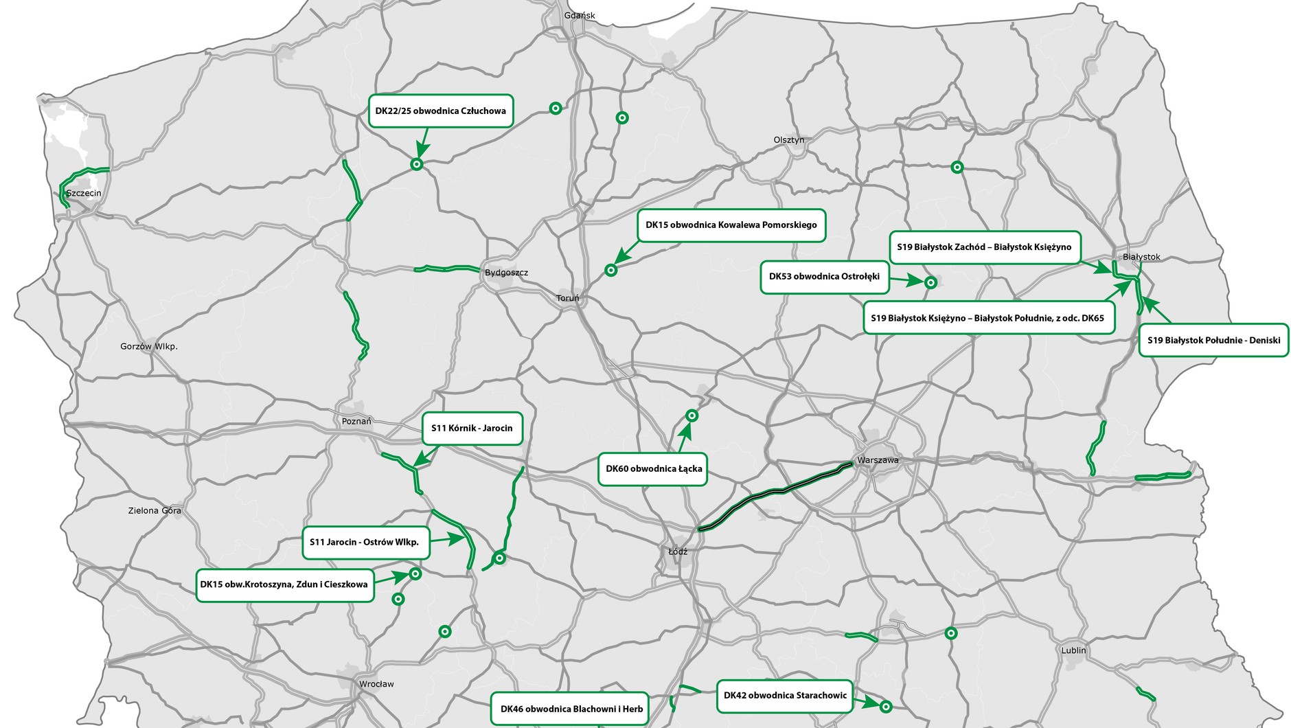 Nowe drogi w 2026 r. - mapa przetargów od GDDKiA